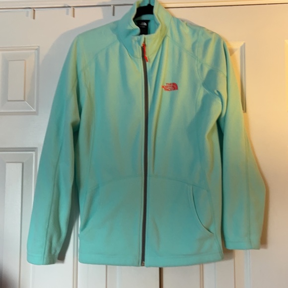 The North Face aqua green with orange full zip LG - Picture 4 of 10